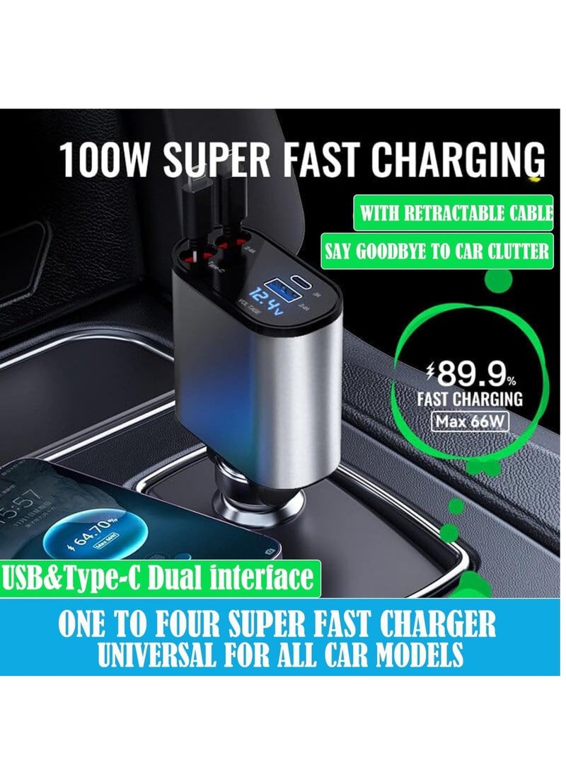 Compact Retractable Type-C Car Charger – Convenient Design for Effortless Charging - Image 4